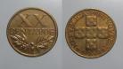 100p KM#584 Portugal - XX Centavos 1969 (Bronze)