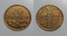 102g KM#595 Portugal - 20 Centavos 1970 Módulo menor (Bronze)