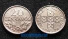 104g KM#595 Portugal - 20 Centavos 1972 Módulo menor (Bronze)