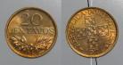 106e KM#595 Portugal - 20 Centavos 1974 Módulo menor (Bronze)