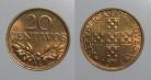 106h KM#595 Portugal - 20 Centavos 1974 Módulo menor (Bronze)