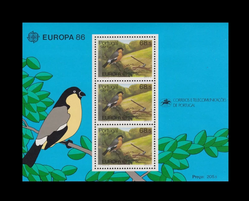 1986 - (BLOCO Nº84)b - EUROPA 86 CEPT Açores Conservação da Natureza e Ambiente