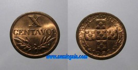 39j KM#583 Portugal - X Centavos 1953 (Bronze)