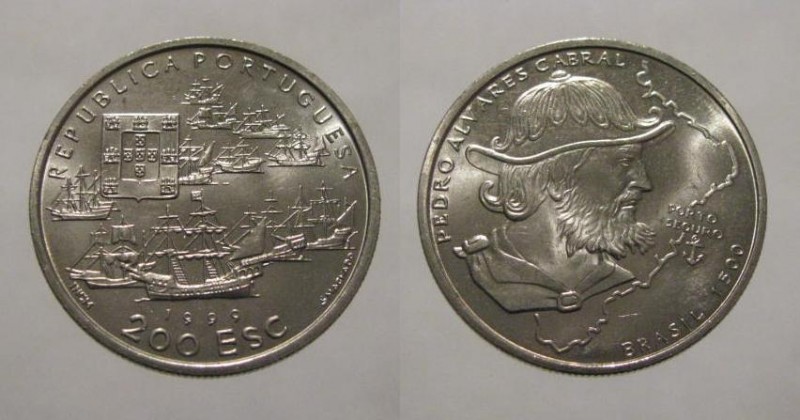 458m KM#678 Portugal - 200 Escudos 1999 Pedro Alvares Cabral (Cupro-Níquel)