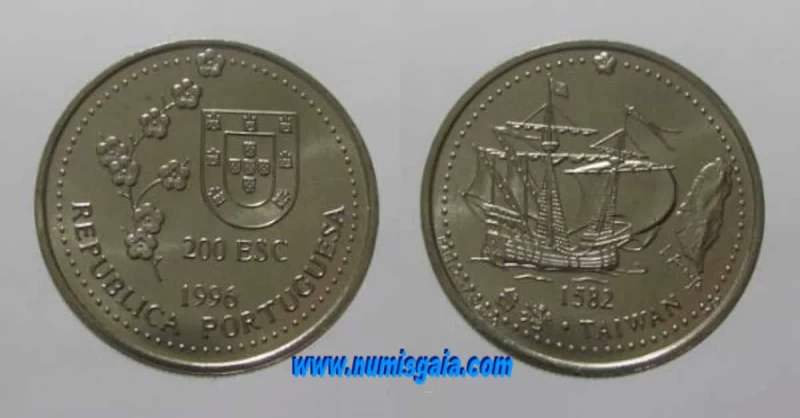 448r KM#692 Portugal - 200 Escudos 1996 Taiwan (Cupro Níquel)