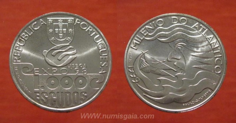 508s KM#721 Portugal - 1000 Escudos 1999 Milénio do Atlântico (Prata)