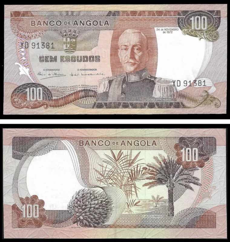 Angola AGO100(1972)am - 100 ESCUDOS 24 Novembro 1972 Marechal Carmona