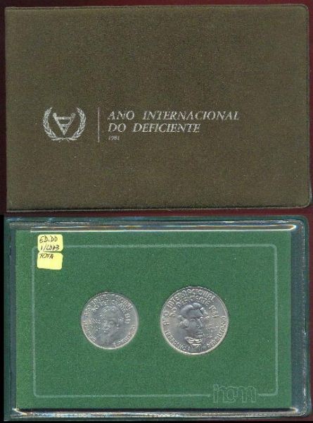 Portugal BNC309A KM#MS5 - Colecção moedas 1984 Ano Internacional Deficiente (Cupro Níquel)