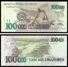 Brasil BRA100-100000(1993ND)d - 100 REAIS sobre 100000 CRUZEIROS 1993ND