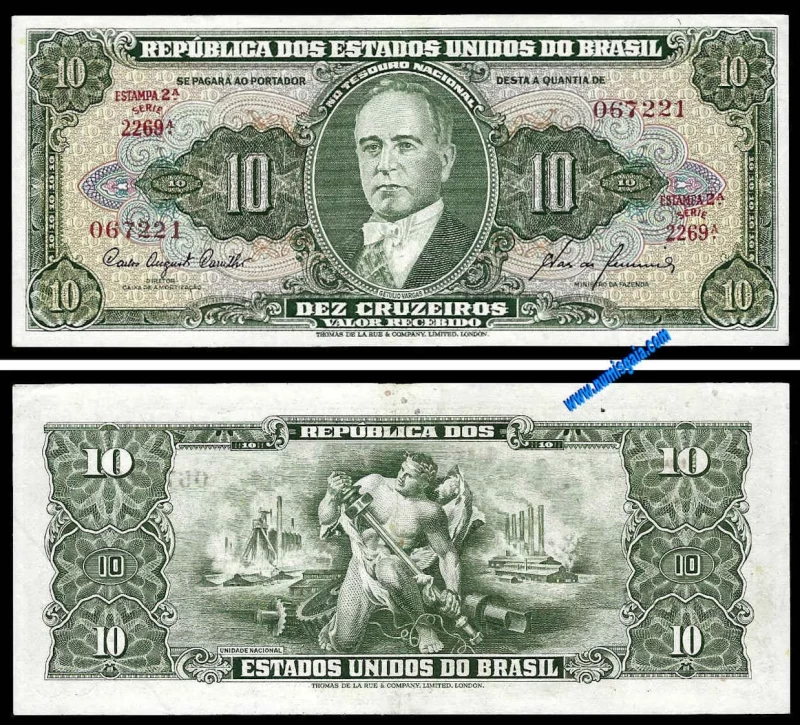 Brasil BRA10(1962ND)e - 10 CRUZEIROS 1962ND Estampa 2A