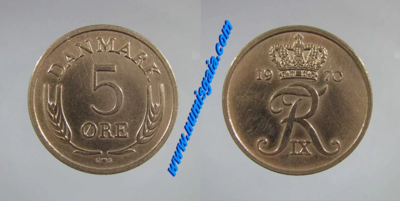 Dinamarca KM#848.1DK70a - 5 ORE 1970