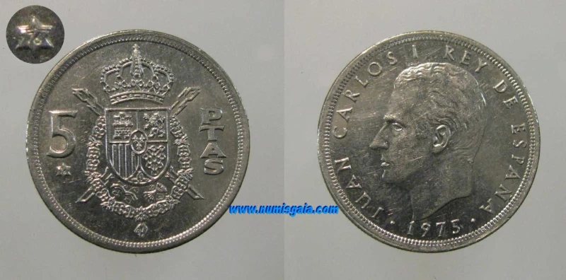 Espanha KM#807ES76m - 5 PESETAS 1976