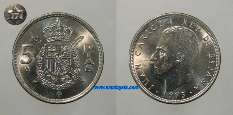 Espanha KM#807ES77n - 5 PESETAS 1977