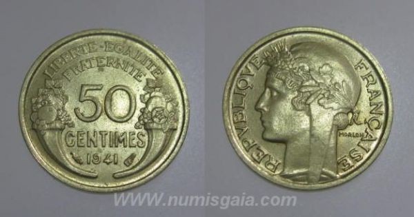 França KM#894.1FR41 - 50 CENTIMES 1941