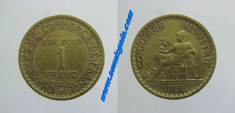 França KM#876FR22c - 1 FRANC 1922