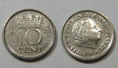 Holanda KM#182NL71a - 10 CENTS 1971