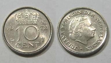 Holanda KM#182NL72 - 10 CENTS 1972