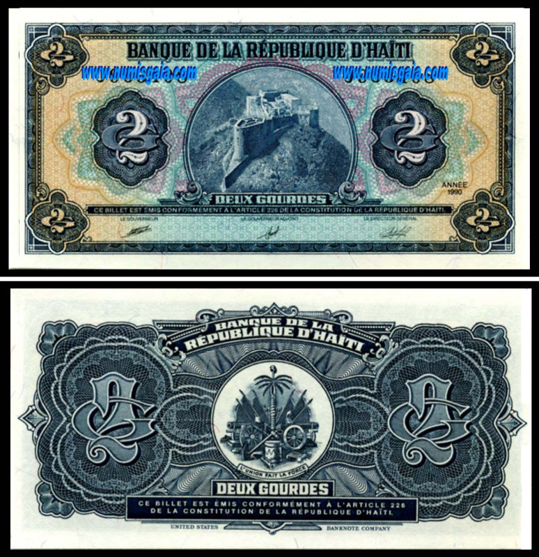 Haiti HTI2(1990)h - 2 GOURDES 1990