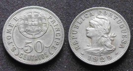 S.Tomé e Príncipe KM#1ST29a - 50 CENTAVOS 1929 