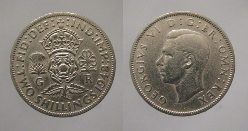 Great Britain KM#865GB48d - 1 FLORIM (TWO SHILLINGS) 1948