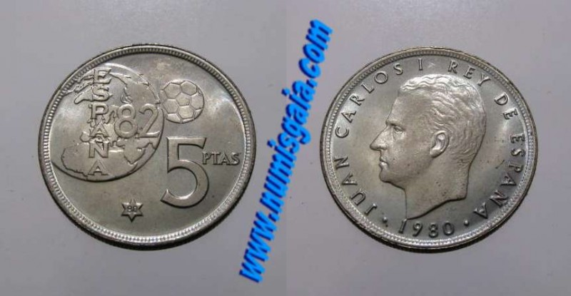 Espanha KM#817ES80f - 5 PESETAS 1980 