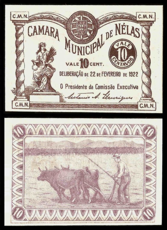 Portugal cédula MA1593 - 10 CENTAVOS Câmara Municipal NELAS
