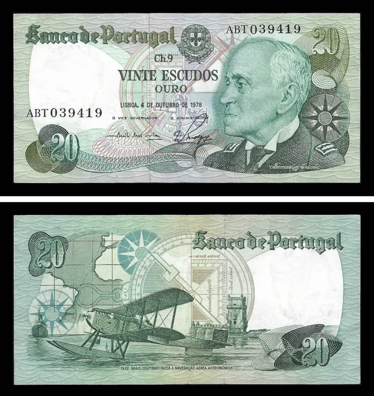 Portugal BP066-1(10-1978)f - 20 ESCUDOS 4 Outubro 1978 Alm. Gago Coutinho