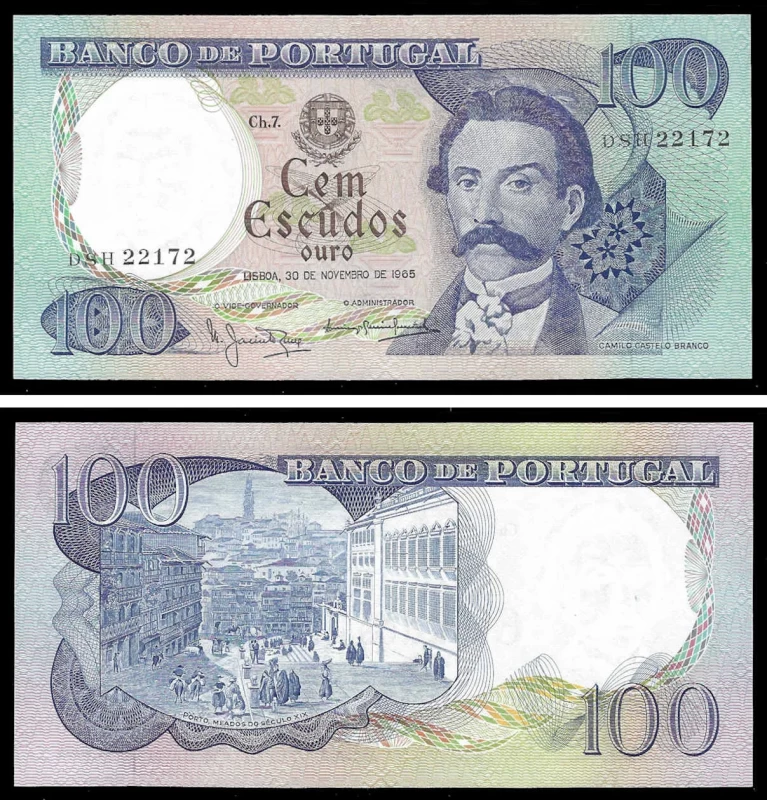 Portugal BP102-9(1965)j - 100 ESCUDOS 30 Novembro 1965 Camilo Castelo Branco
