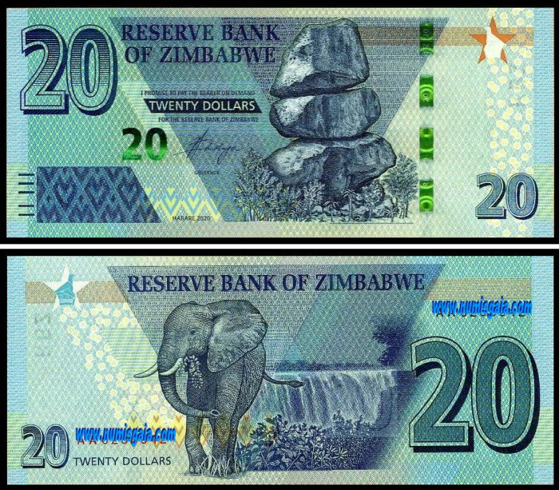 Zimbabué ZWE20(2020)g - 20 DOLLARS 2020
